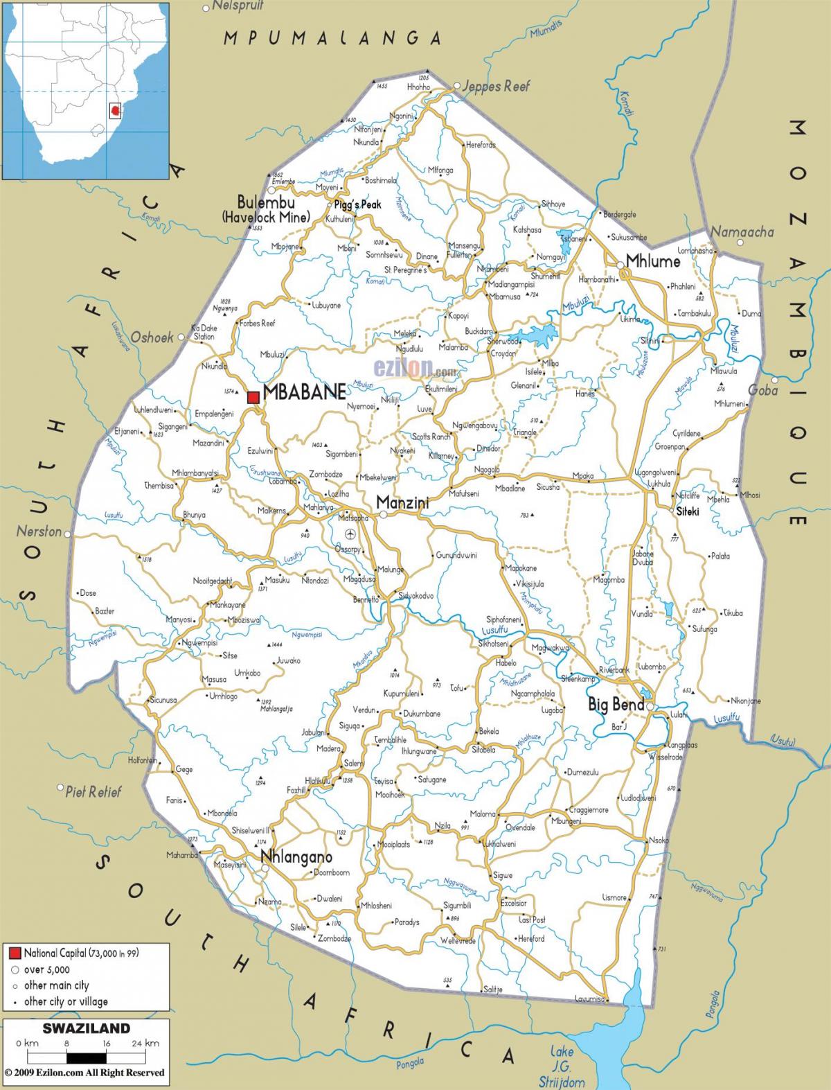 kartan i Swaziland