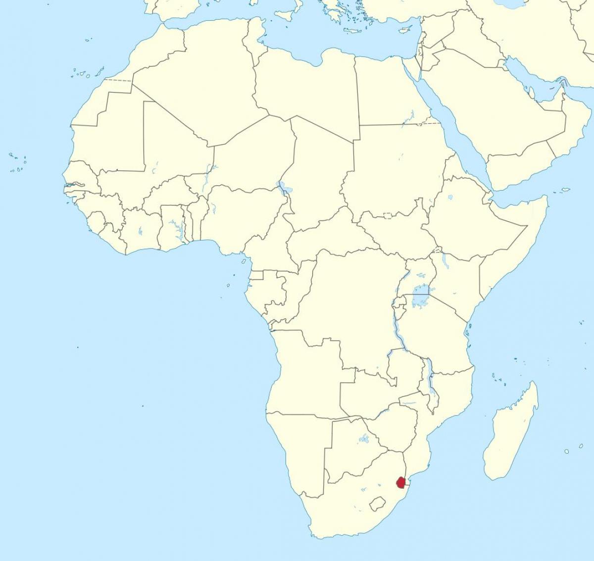 Karta över Swaziland sydafrika
