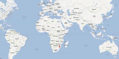 Karta över Swaziland på världen